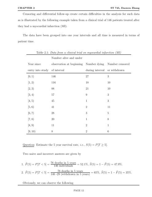 2 Right Censoring and Kaplan-Meier Estimator - NCSU Statistics