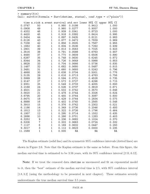 2 Right Censoring and Kaplan-Meier Estimator - NCSU Statistics