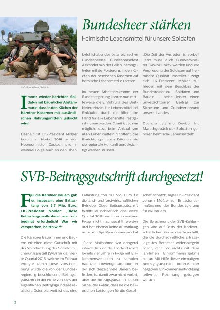 Allgemeine Bauernzeitung  - Ausgabe 01 - 2017 (Kärntner Bauernbund)