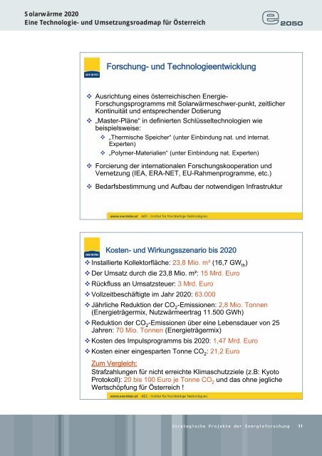 Strategische Projekte der Energieforschung