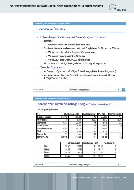 Strategische Projekte der Energieforschung