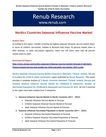 Nordics Countries Seasonal Influenza Vaccine Market