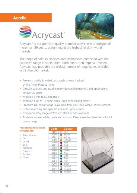 Acrycast Color Chart