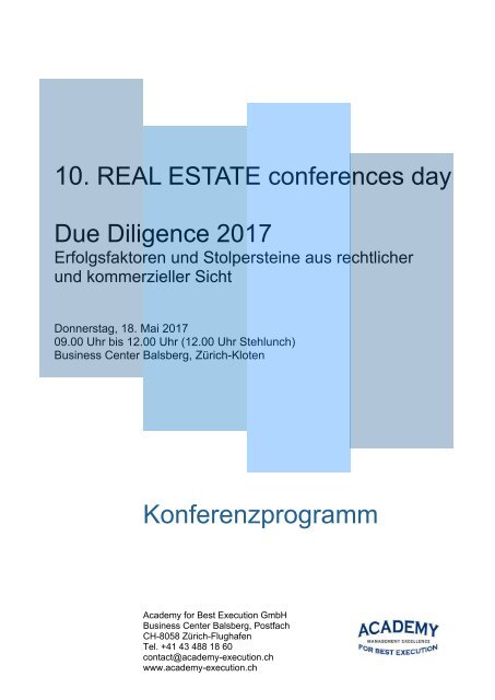 Konferenzprogramm Due Diligence 2017