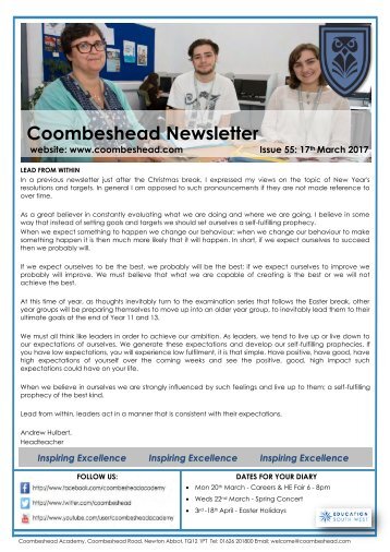 Coombeshead Academy Newsletter - Issue 55