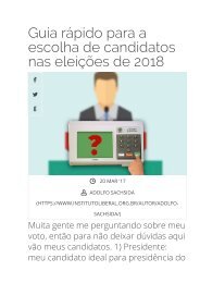 Guia rápido para a escolha de candidatos nas eleições de 2018 - Instituto Liberal