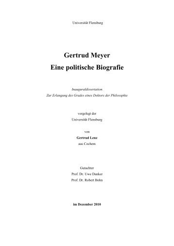 Gertrud Meyer Eine politische Biografie - Zentrale ...