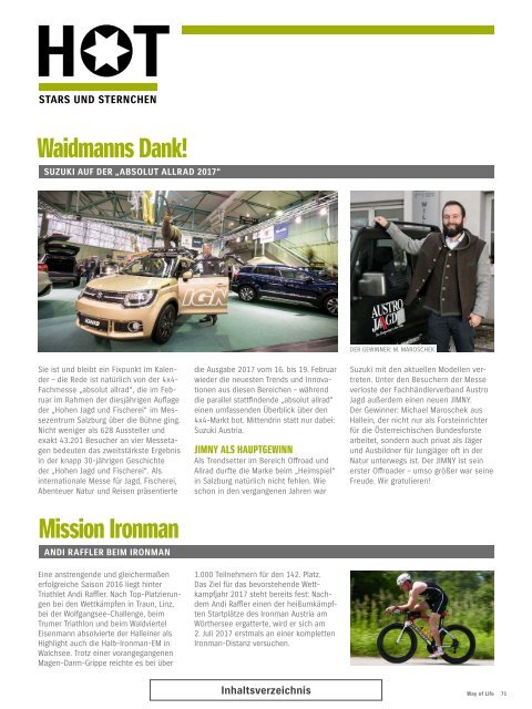 Suzuki Way of Life Magazin Frühling 2017
