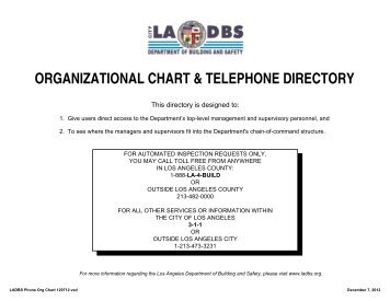 Ladbs Organizational Chart