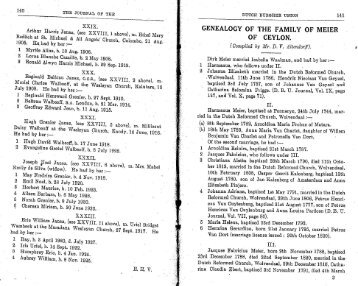 genealogy of the family of meier of ceylon - Dutch Burgher Union of ...