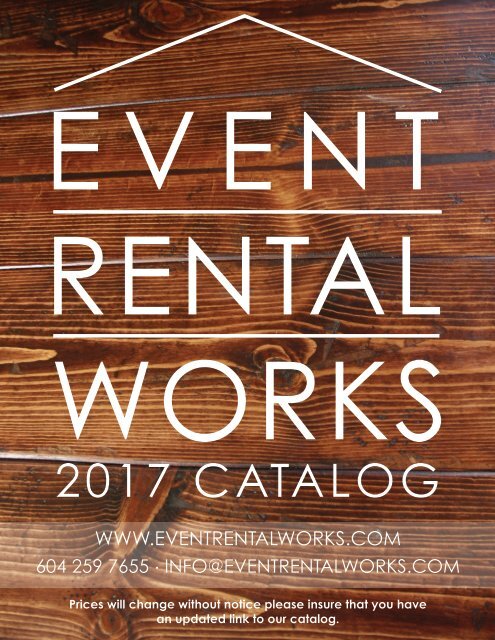 Event Rental Works Catalog 2017