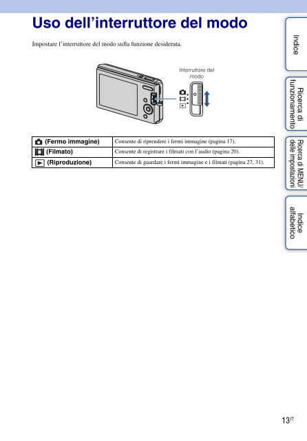 Sony DSC-W190 - DSC-W190 Consignes d&rsquo;utilisation Italien