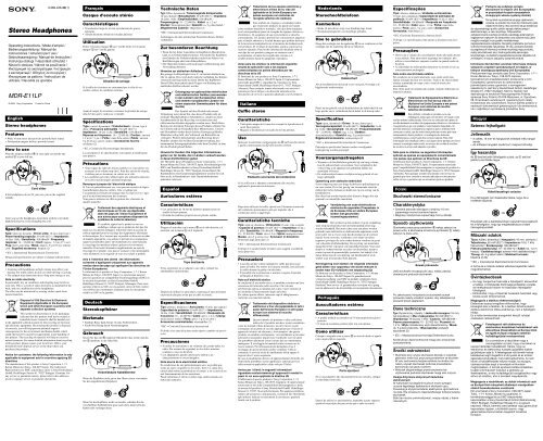 Sony MDR-E11LP - MDR-E11LP Istruzioni per l'uso