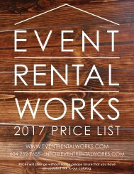 Event Rental Works Price list 2017