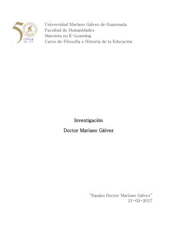 Informe Final Doctor Mariano Galvez