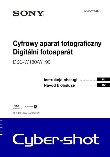 Sony DSC-W190 - DSC-W190 Consignes d&rsquo;utilisation Tch&egrave;que