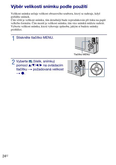 Sony DSC-W190 - DSC-W190 Consignes d&rsquo;utilisation Tch&egrave;que