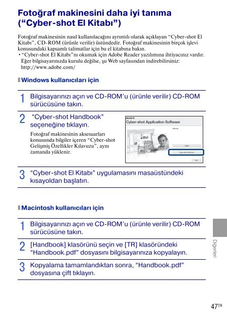 Sony DSC-W190 - DSC-W190 Consignes d&rsquo;utilisation Turc