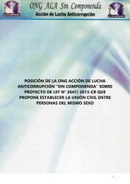 POSICIÓN DE LA ONG ACCIÓN DE LUCHA ANTICORRUPCIÓN “SIN COMPONENDA” SOBRE PROYECTO DE LEY N° 2647/ 2013-CR QUE PROPONE ESTABLECER LA UNIÓN CIVIL ENTRE PERSONAS DEL MISMO SEXO