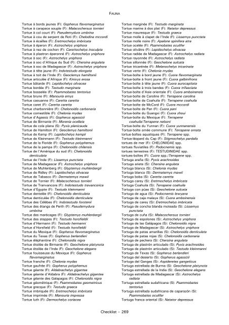 CHECKLIST OF FAUNA - Cites