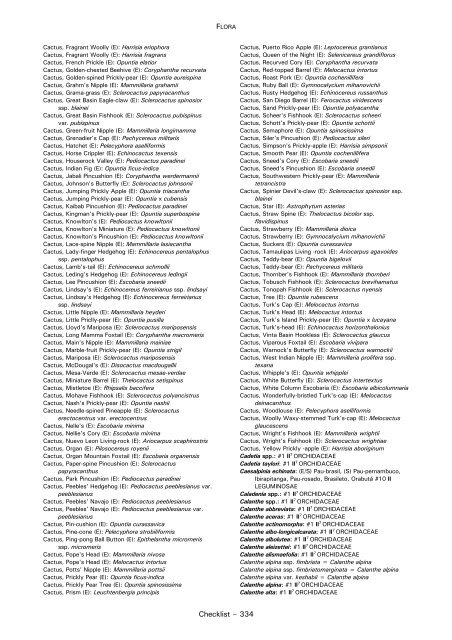 CHECKLIST OF FAUNA - Cites