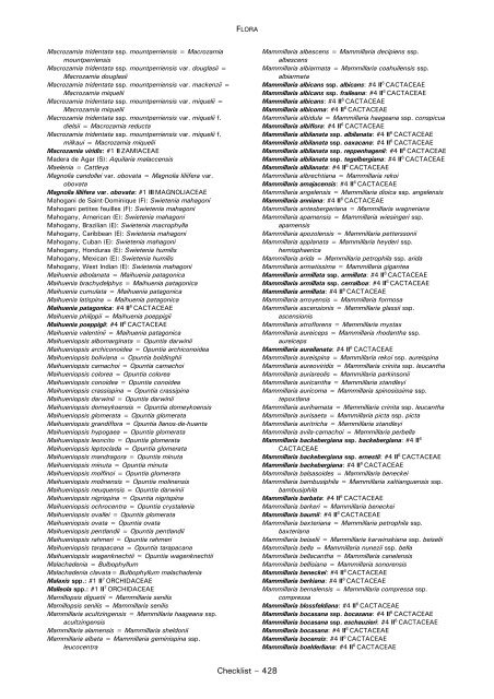 CHECKLIST OF FAUNA - Cites