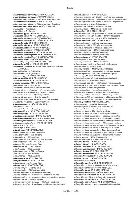 CHECKLIST OF FAUNA - Cites