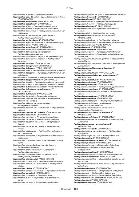 CHECKLIST OF FAUNA - Cites