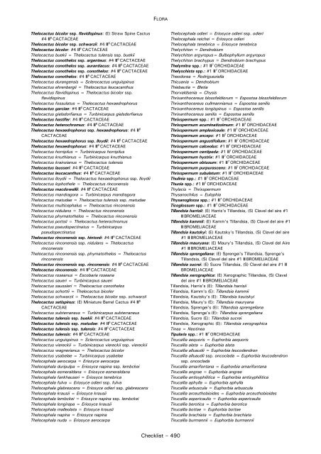 CHECKLIST OF FAUNA - Cites