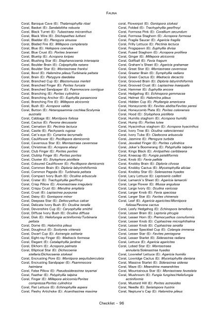 CHECKLIST OF FAUNA - Cites