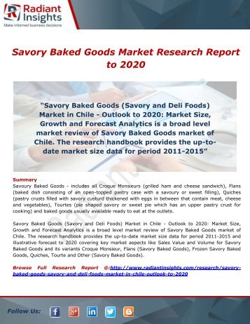 Savory Baked Goods Market Research Report to 2020