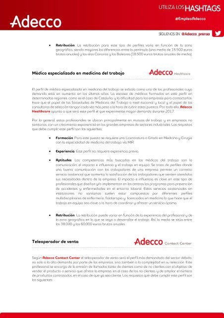 VIII Informe Adecco ¿Dónde encontrar empleo si estás en paro?