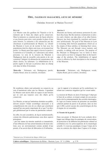 Christine ATHENOR* et Marion TRANNOY*