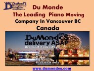 Moving Delivery Vancouver |Du Monde Moving