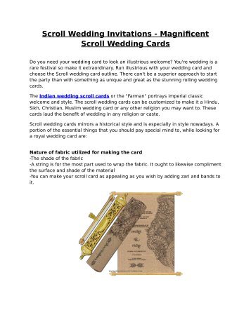 Scroll Wedding Invitations - Magnificent Scroll Wedding Cards