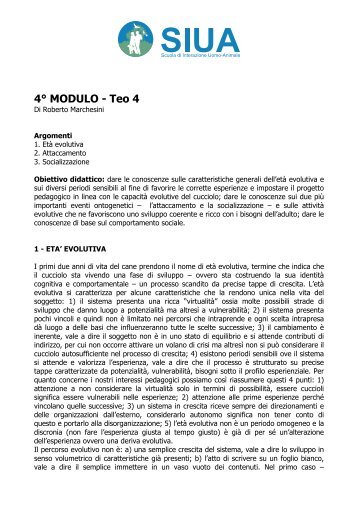 4° MODULO - Teo 4 - Siua