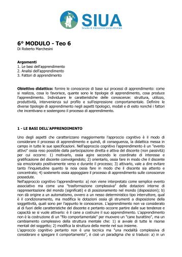 6° MODULO - Teo 6 - SIUA