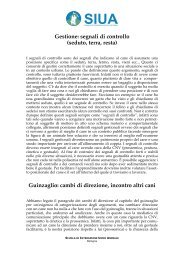 Gestione: segnali di controllo (seduto, terra, resta) Guinzaglio ... - SIUA