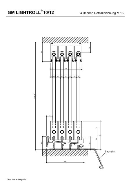 GM LIGHTROLL, Schiebesysteme für Fassaden - Detailzeichnungen