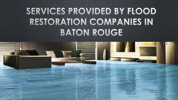 Services Provided By Flood Restoration Companies in Baton Rouge