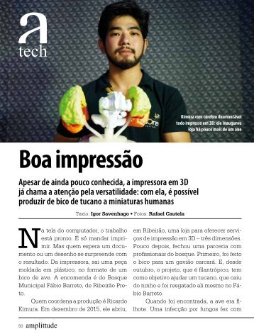 Matéria sobre Impressão 3D na Revista Amplitude