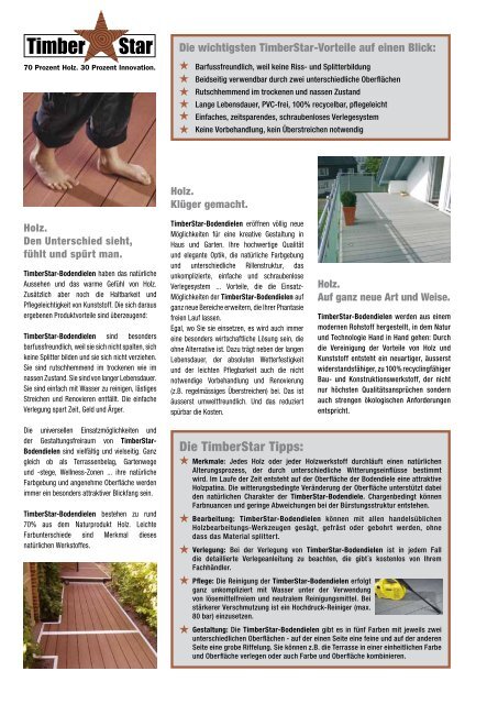 Prospekt TimberStar-Bodendielen (PDF) - Neomat AG