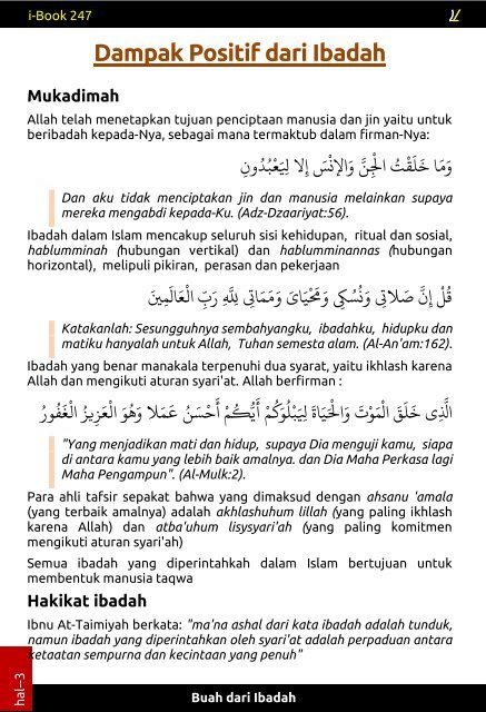 Nataijul-ibadah eBook Tarbiyah i-book