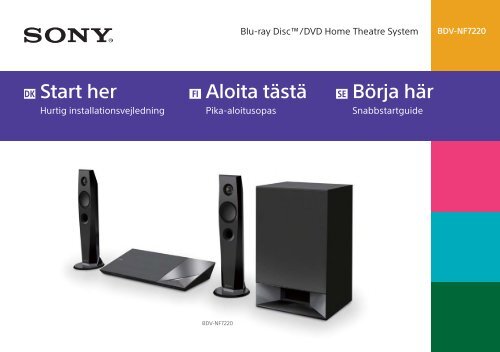 Sony BDV-NF7220 - BDV-NF7220 Guide de mise en route Danois