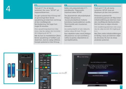 Sony BDV-NF7220 - BDV-NF7220 Guide de mise en route Danois