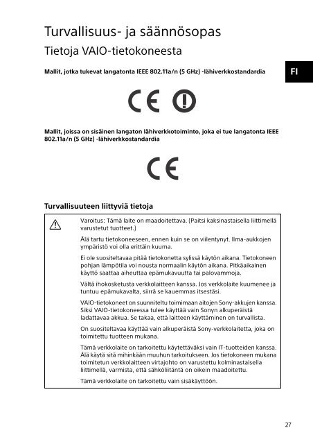 Sony SVF1521H1E - SVF1521H1E Documents de garantie Su&eacute;dois