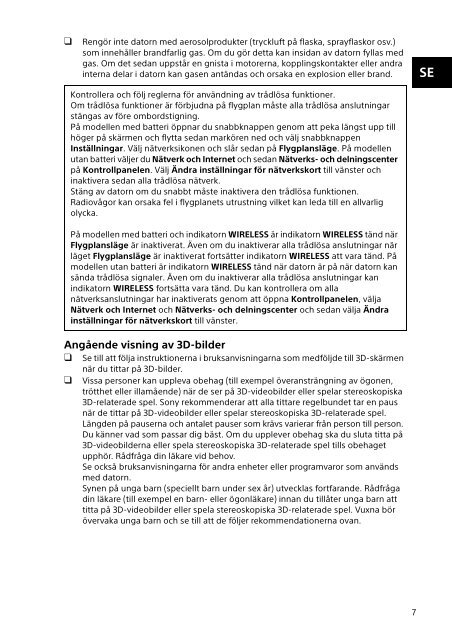 Sony SVF1521H1E - SVF1521H1E Documents de garantie Su&eacute;dois