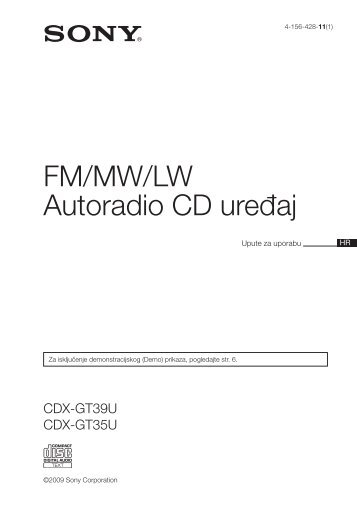 Sony CDX-GT39U - CDX-GT39U Istruzioni per l'uso Croato