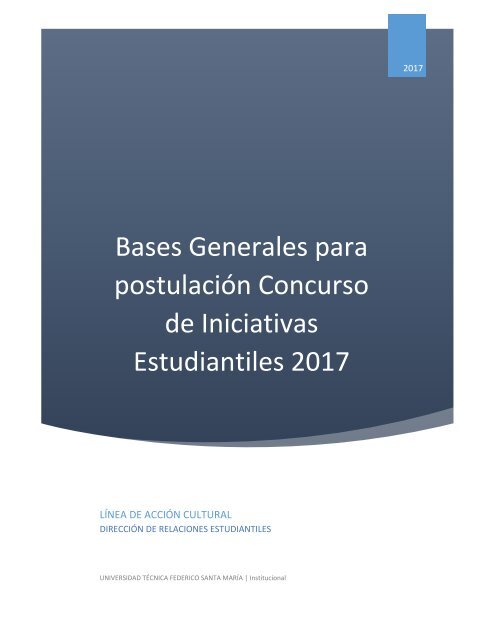 Bases Iniciativas Estudiantiles RREE 2017 Cultura CSJS