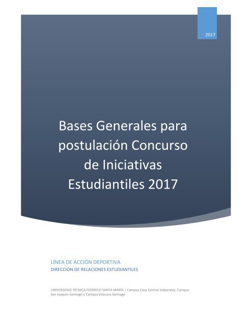 Bases Iniciativas Estudiantiles RREE 2017 Deporte CSJS